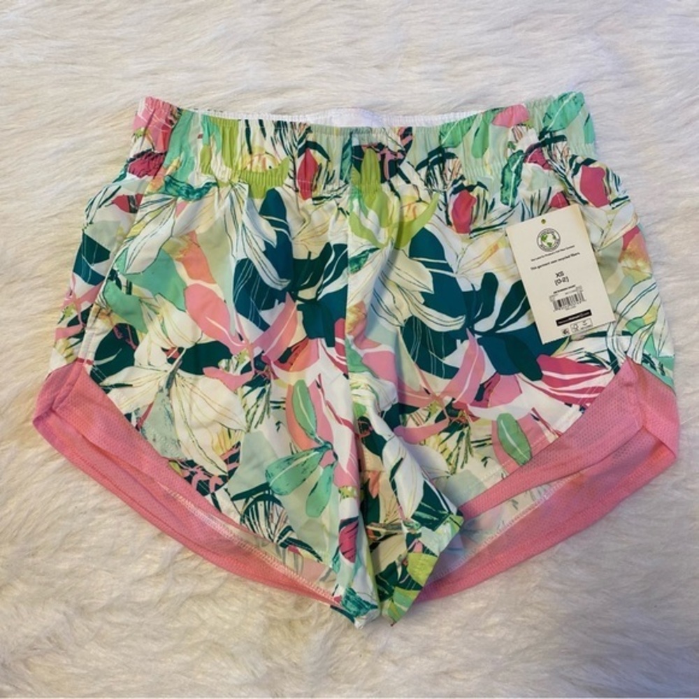 Athletic Works Running Shorts Womens Size XS Floral Print Lined Moisture
